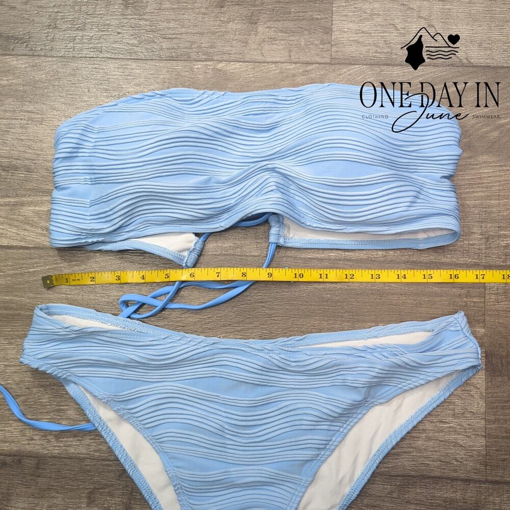 Zaful Tie Back Bandeau Bikini Swimsuit Size XL - Picture 2 of 4